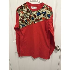 Efiekwanso Womens Long Sleeve Cotton T Shirt Top Graphic‎ Print Red Size M
